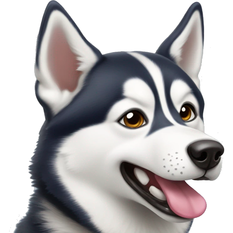 Husky sticking tongue out emoji