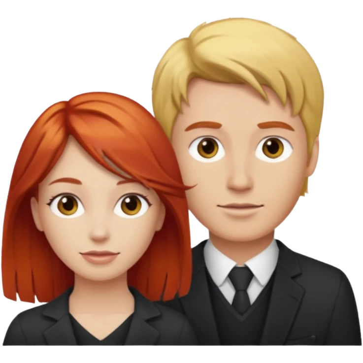 Red hair lady, blonde hair man emoji