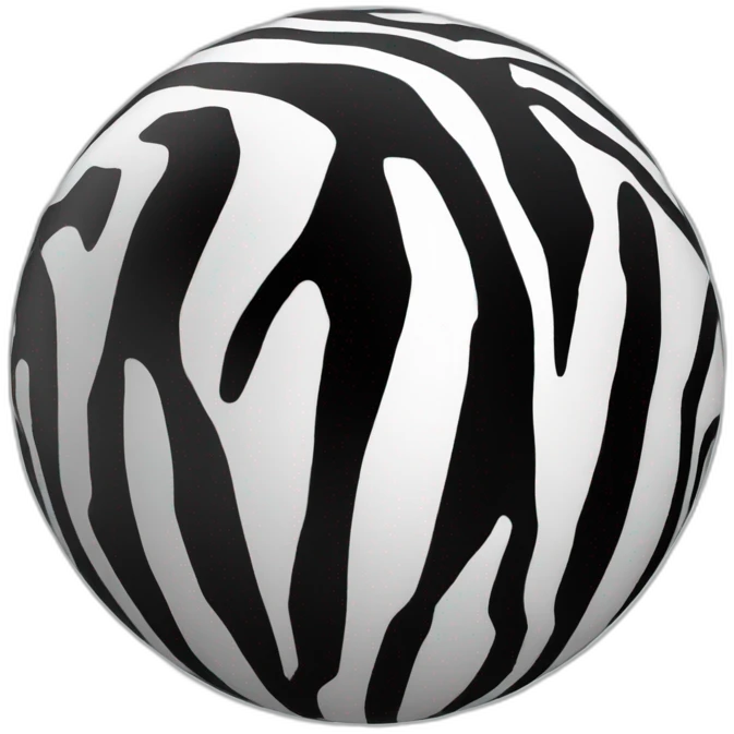 3d sphere with zebra skin pattern texture emoji