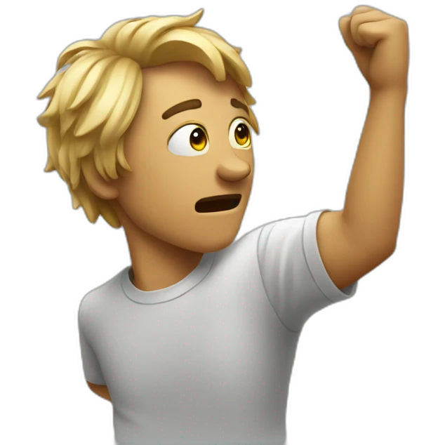 Personne qui fait un dab emoji