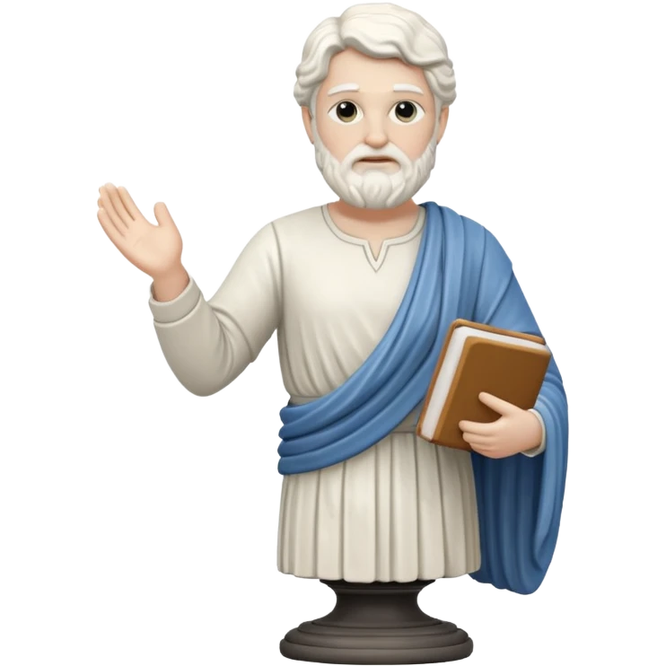 a white greek statue of a teacher emoji