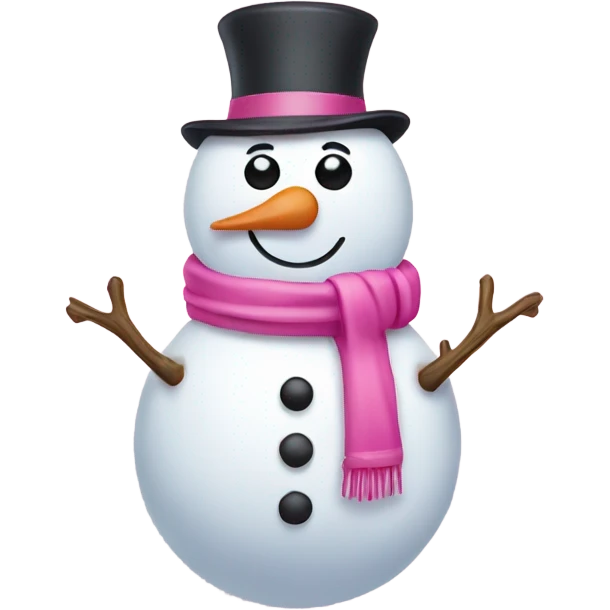 Pink Snowman  emoji