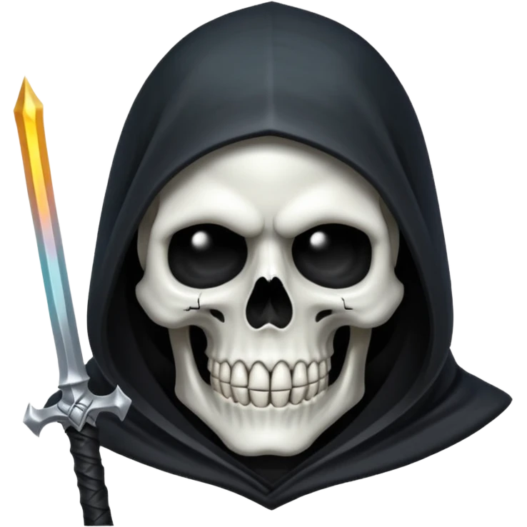 Silver skull Grim Reaper gothic  emoji