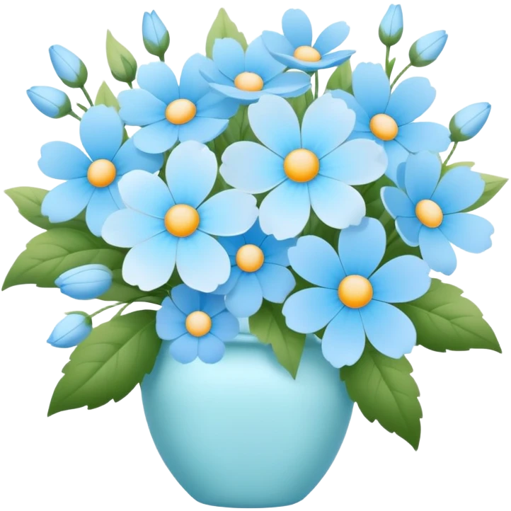 Mix of Light blue flower arrangement, Pinterest emoji