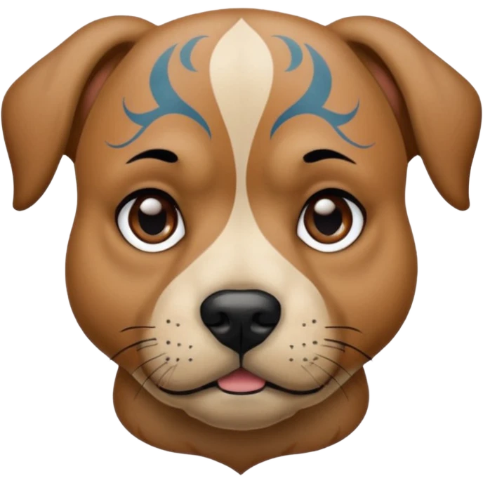 tattooed dog with heavy face tattooes emoji