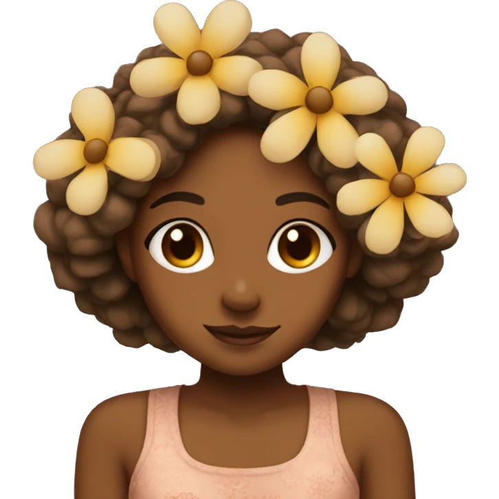 flower on a brown girl emoji