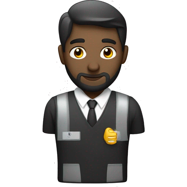 Supervisor. Con chaleco negro y rEflejante grises levantando pulgar emoji