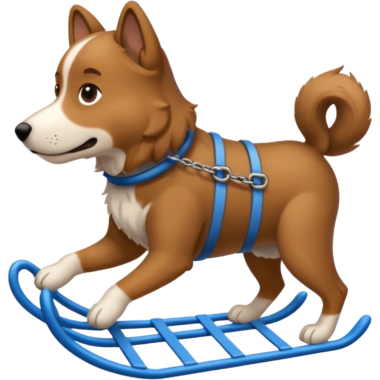 dog carrying sled emoji