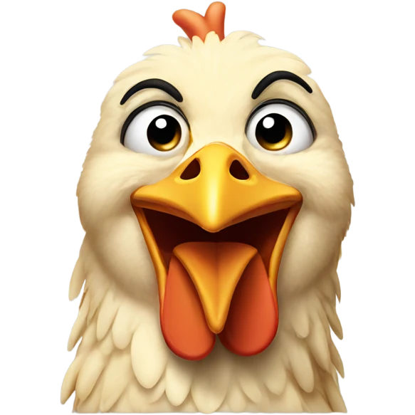 Chicken winking emoji