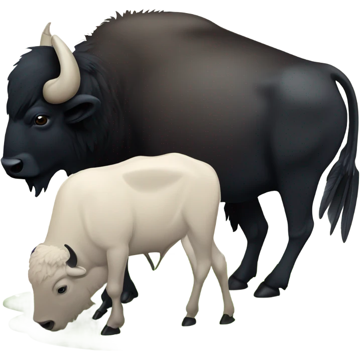 Buffalo eating a raven emoji