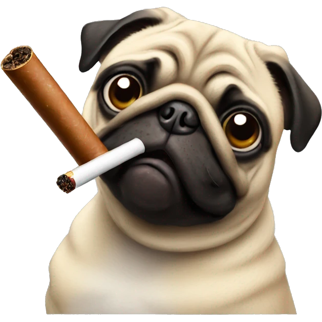 Pug smoking cigar  emoji