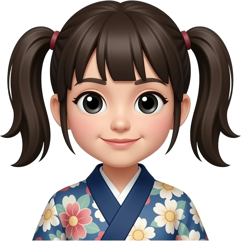 Female Japanese ogre with cute pigtails emoji