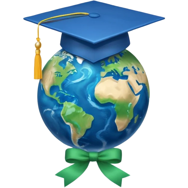Planet Earth in a graduation cap emoji