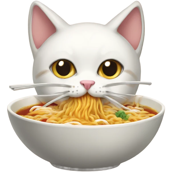 Cat eating ramen emoji