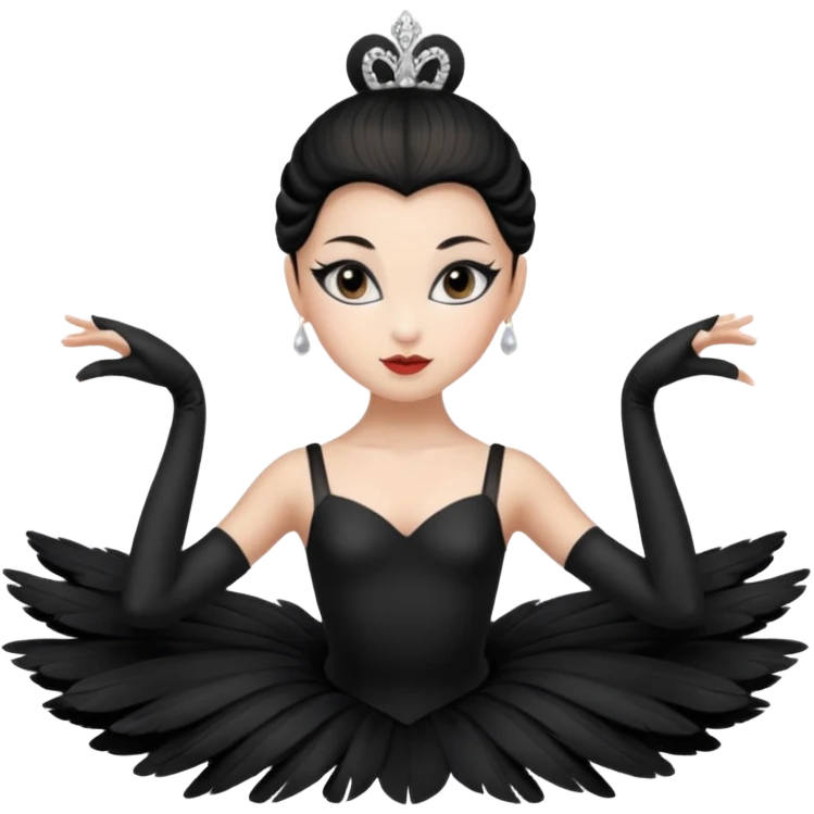 Black swan costume ballerina emoji