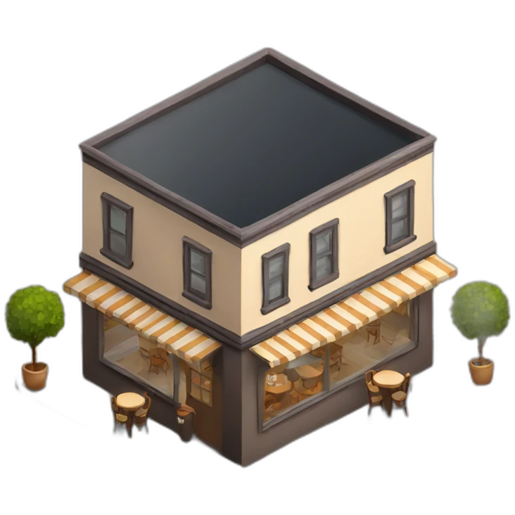 Coffee house isometric emoji