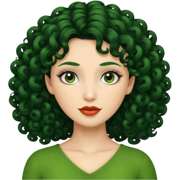 zumbi verde com cabelo cacheado feminina emoji