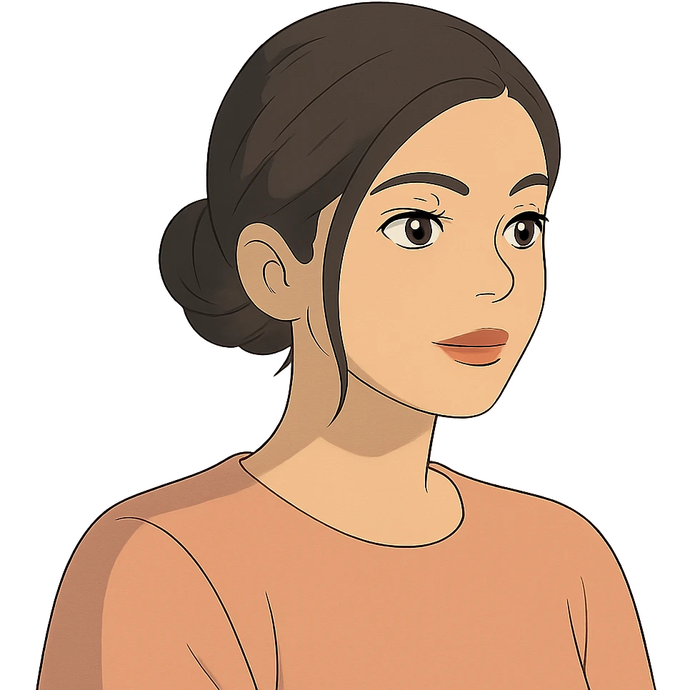 Kylie Jenner with a low bun, soft colors emoji