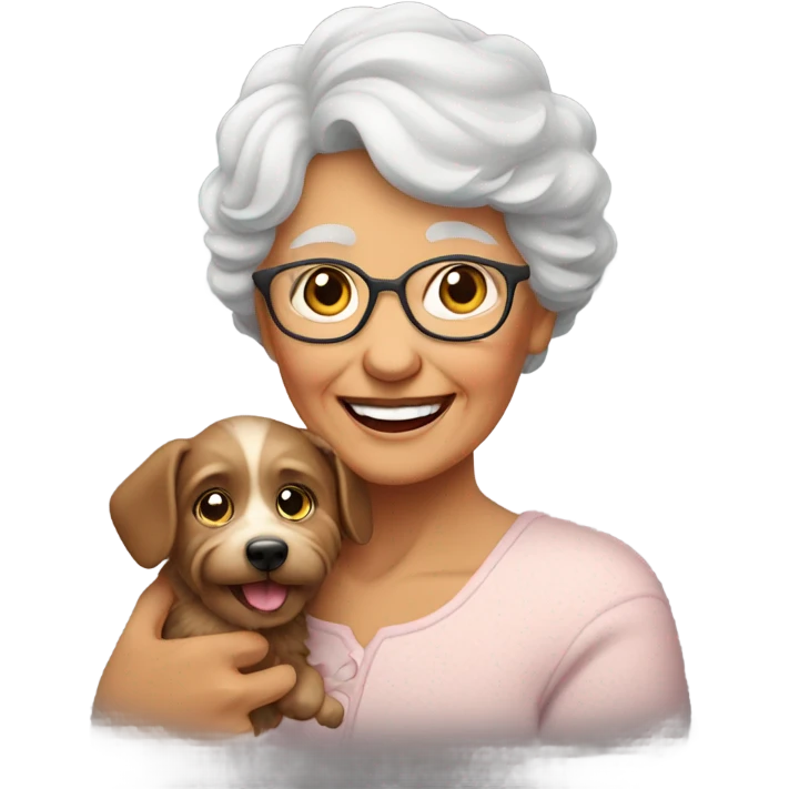 Grandmother with dog emoji