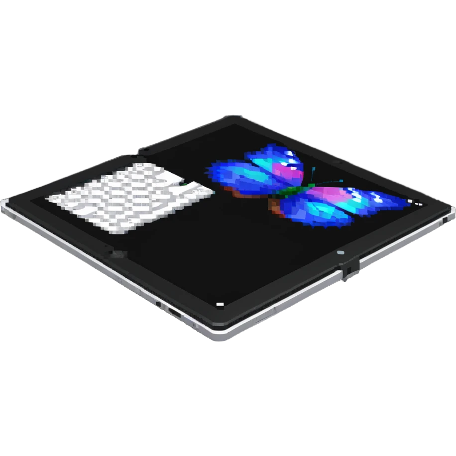 Foldable tablet computer that bends in the middle emoji
