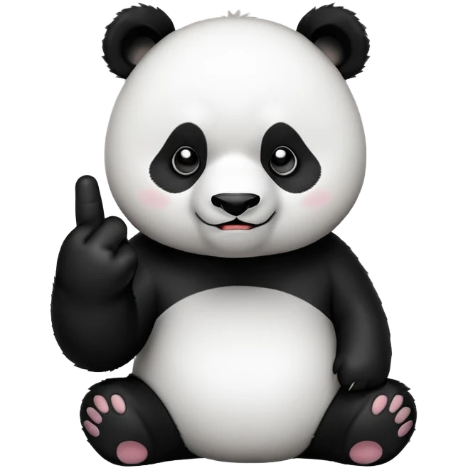 Panda giving middle finger  emoji