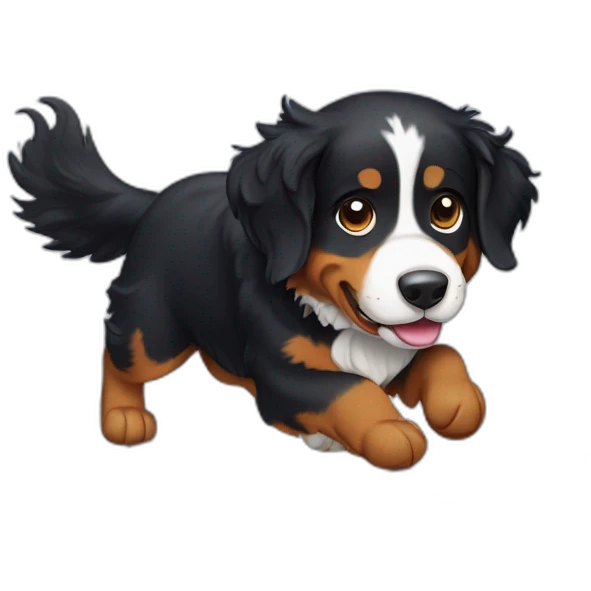 Bernese mountain dog snow skating emoji