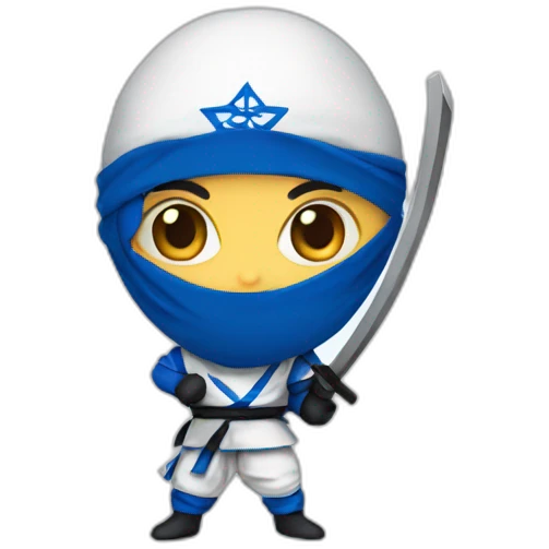ninja in israeli colours emoji