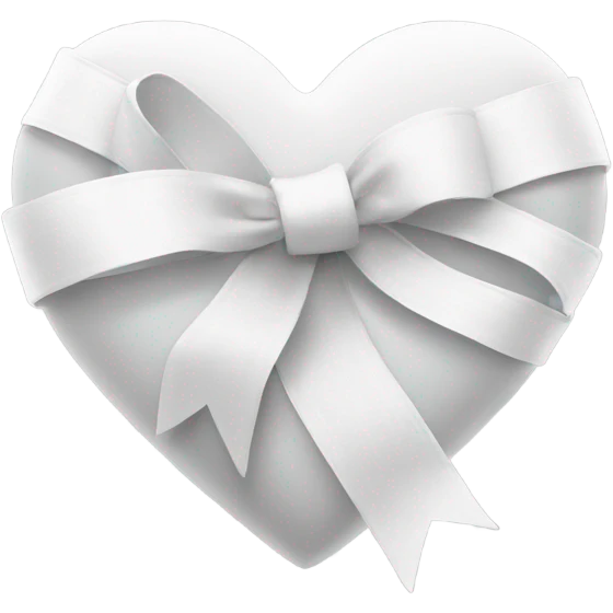 White heart with ribbon  emoji