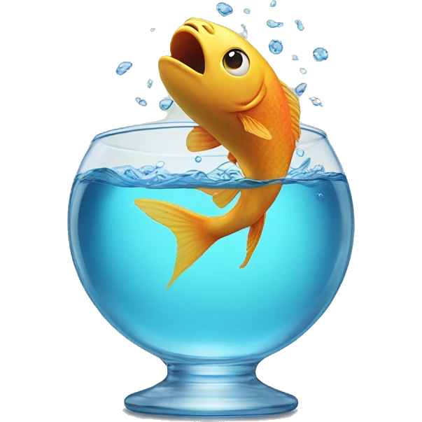 fish jumping out of fish bowl emoji