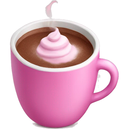 Pink hot chocolate emoji