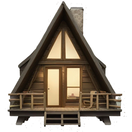 Little a-frame cabin emoji