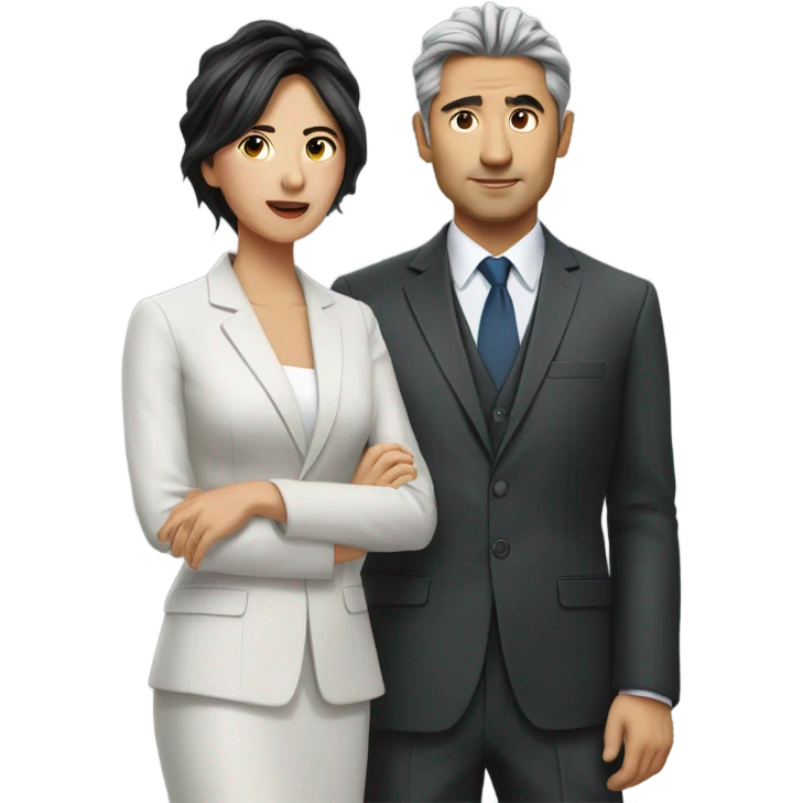 Man in suit with messy hairLatin man with asian wife emoji
