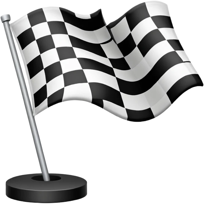 finish line with checkered flag emoji