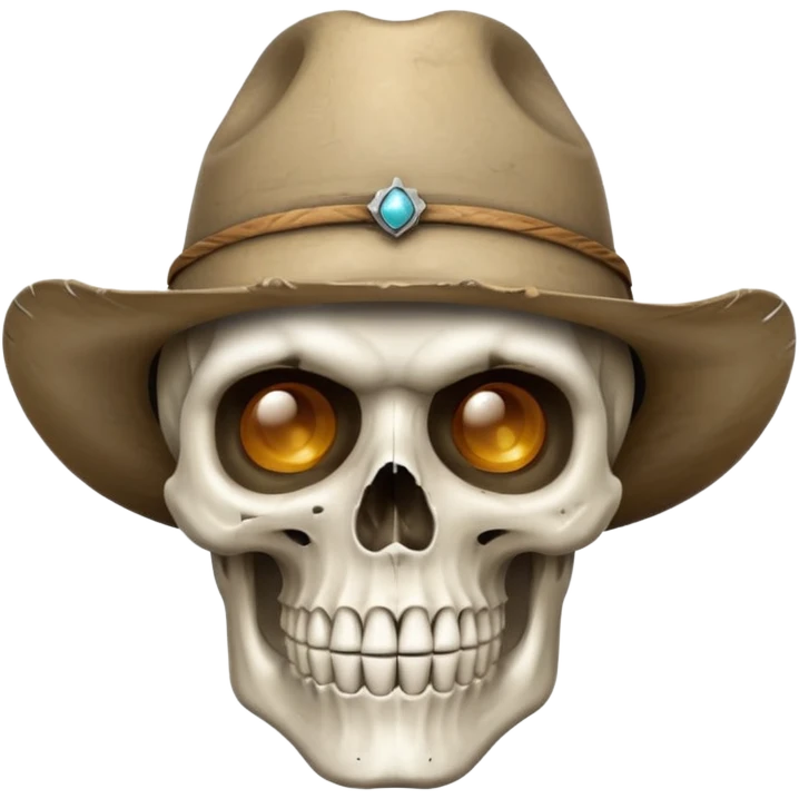 A skull face with cowboy hat emoji