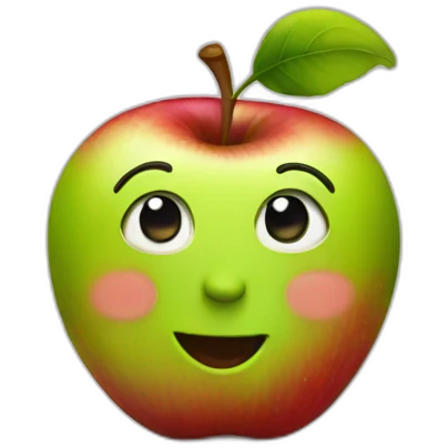 a funny apple emoji