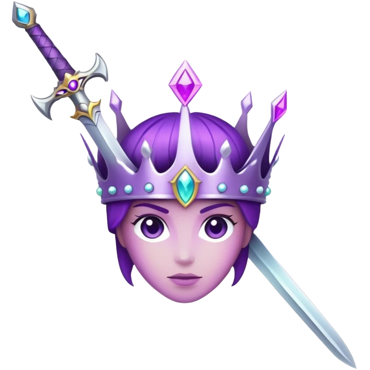 crown, purple aura, sword   emoji