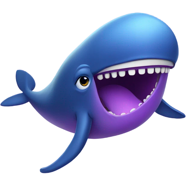 Blue whale purple, open mouth emoji