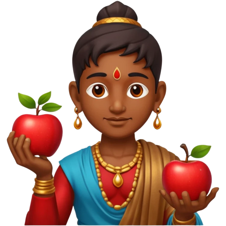 india god with an apple emoji