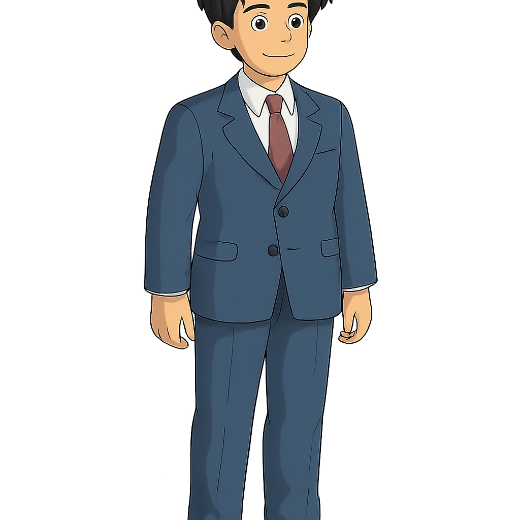 ghibli style business suit emoji