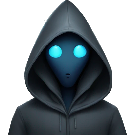 mysterious hooded alien staring emoji