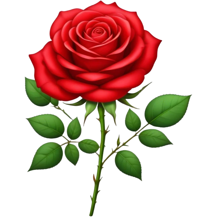 Realistic rose of Persian red color in glamour style emoji