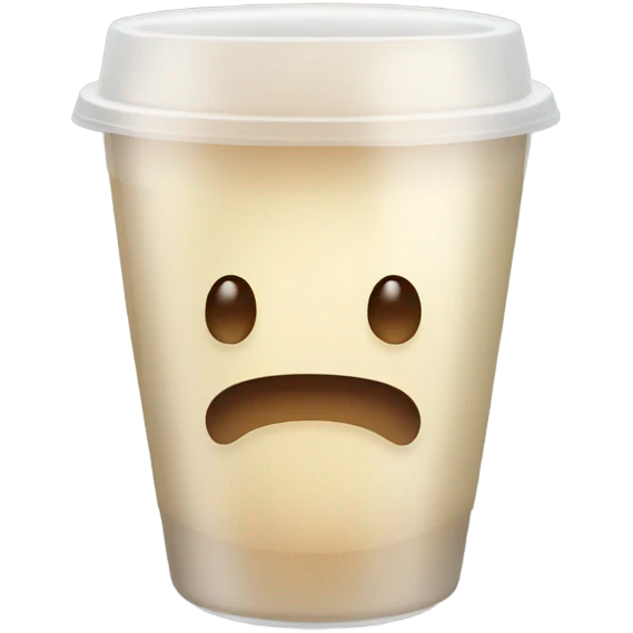 raf coffee in a glass cup no gradient just light cream color emoji