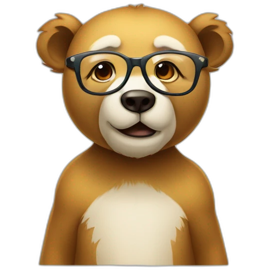 Lachender Bär mit Brille in kloposition emoji