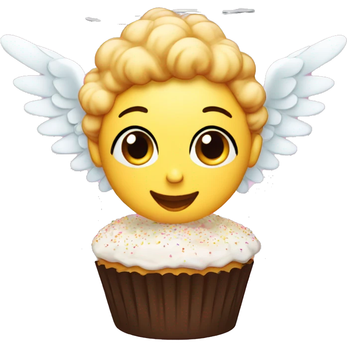 angel as a cupcake emoji