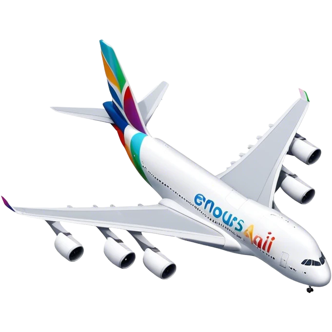 Airbus A380 - Airbus (Model Year: 2021) (Iconic colour: White with colorful tail) emoji