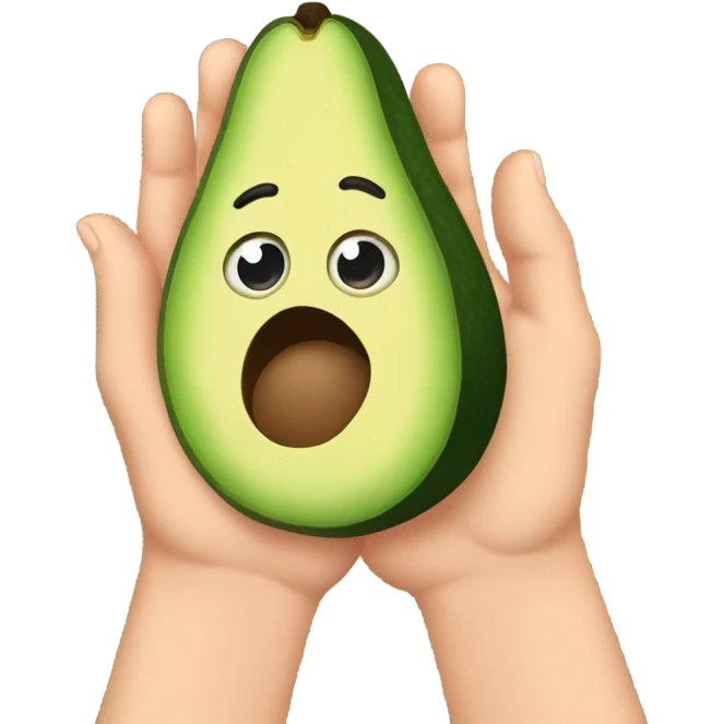 avocado with hands up emoji