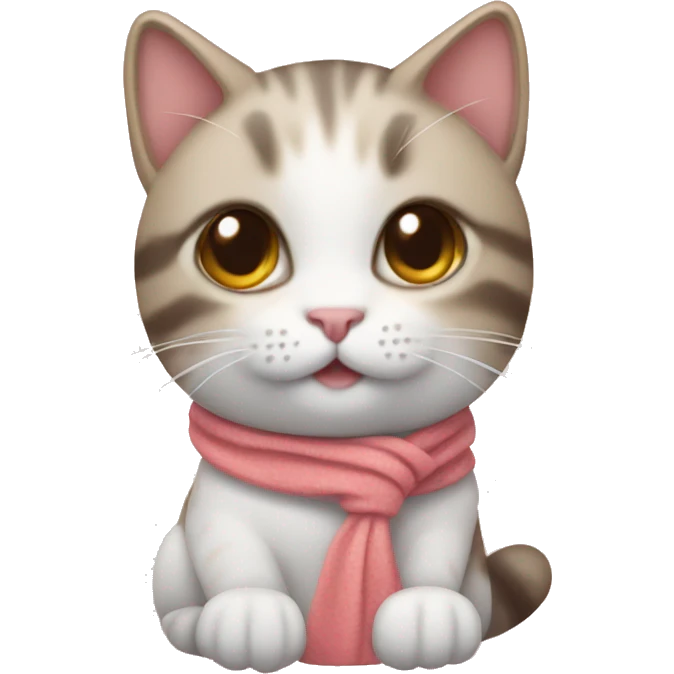 Cute cat wearing boquette emoji