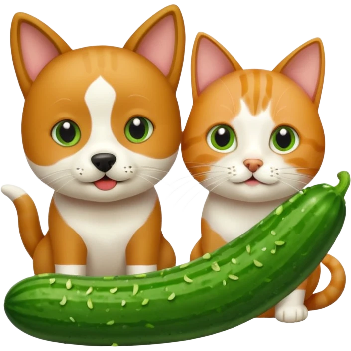 Köpekin yaninda kedi inside hiyar yesin emoji