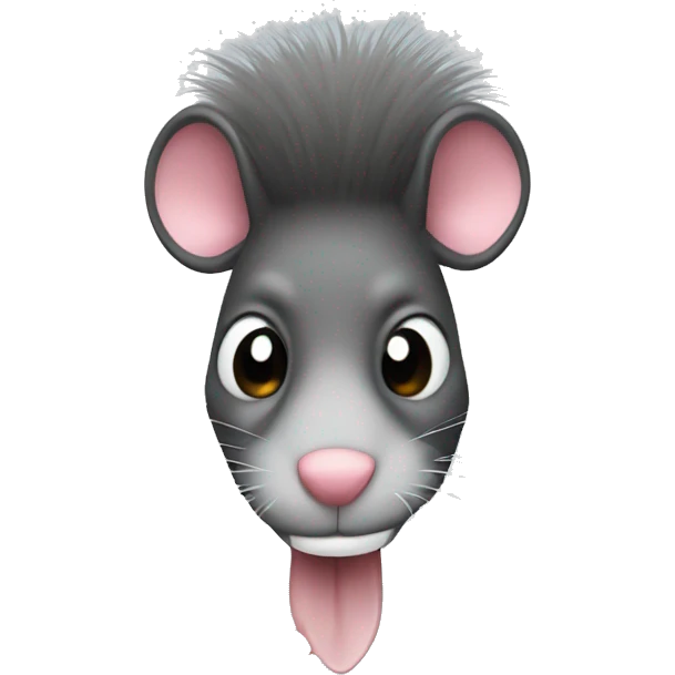 Glass with rat tail and rat fur emoji