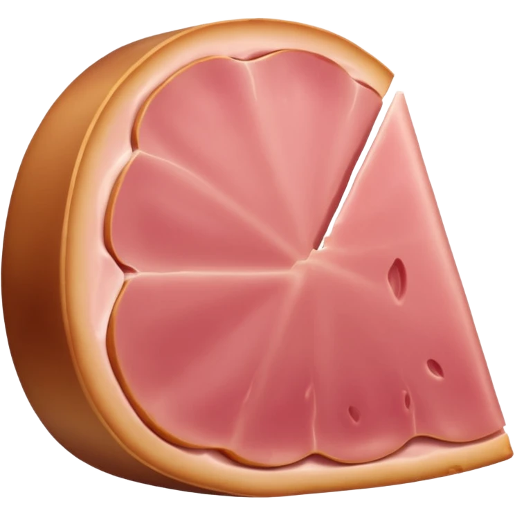plain round ham slice, light pink emoji